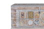 GINER Y COLOMER Coffre en bois massif de manguier couleur blanc vieilli avec détails en bronze - Dimensions 100x40x57 cm